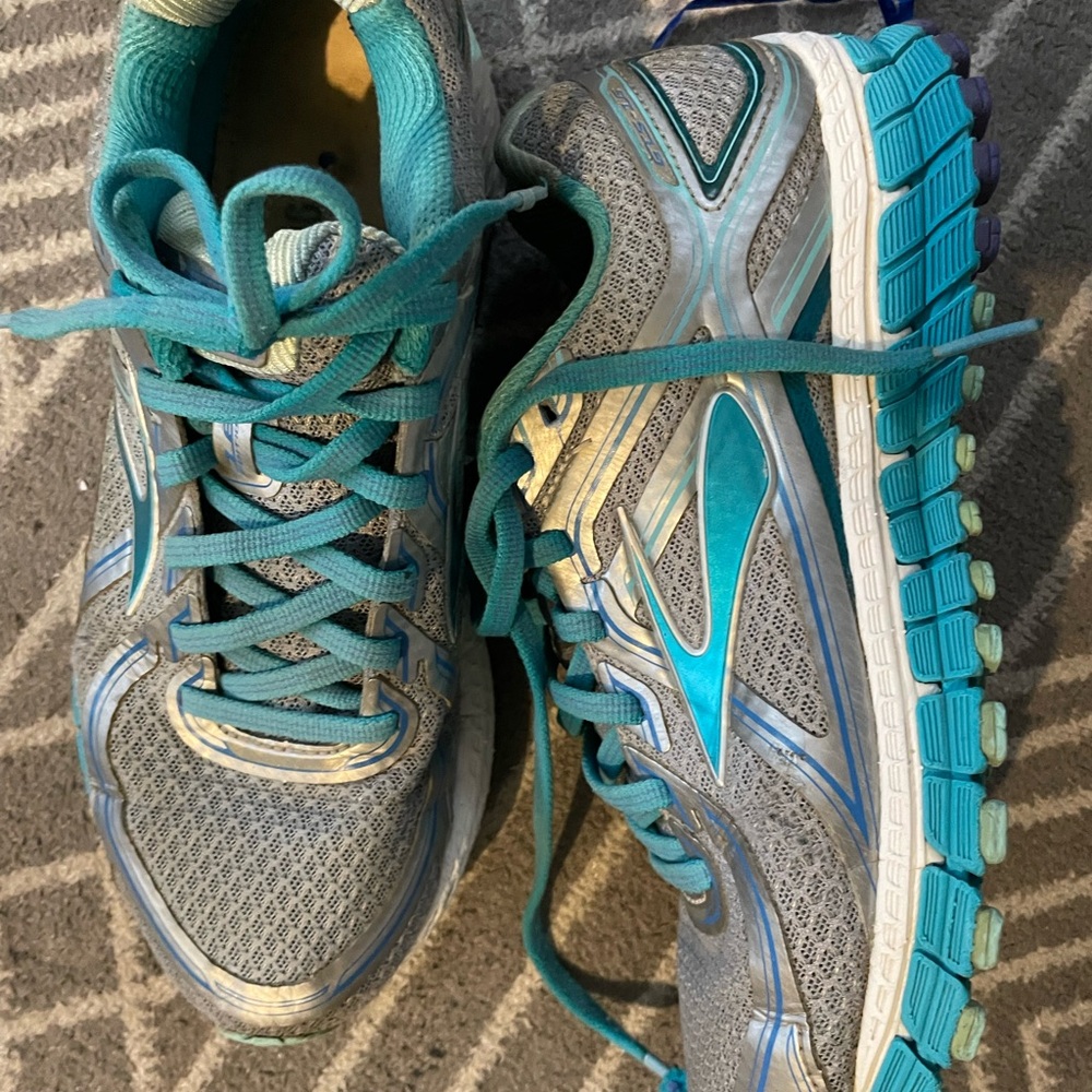 Brooks Gray and Teal Sneakers